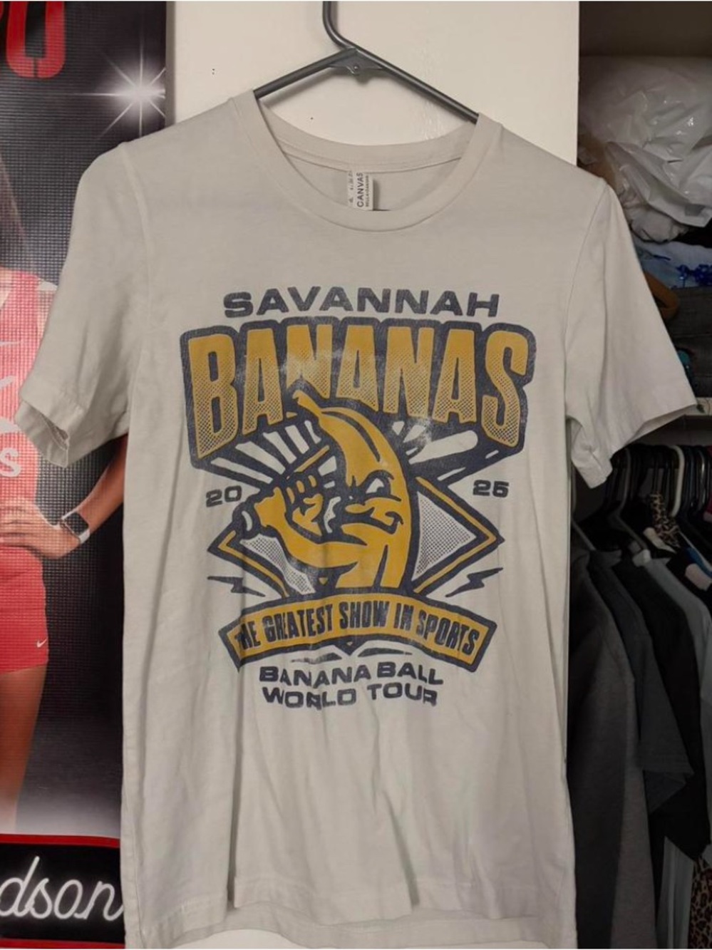Savannah Bananas Banana Ball World Tour T-Shirt White Men’s Small Y2K Baseball